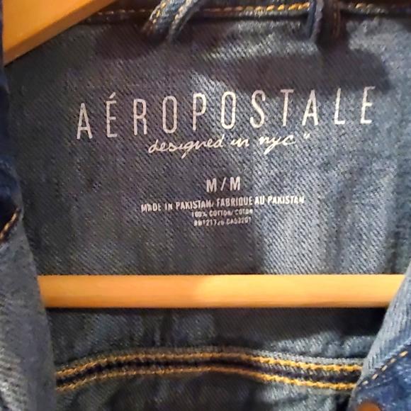 Aero distressed pleated Jean jacket. EUC Med - Picture 6 of 10